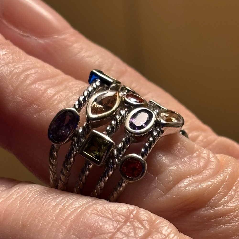 Multi-Stack Sterling Silver Gemstone Ring - Nfs - image 4